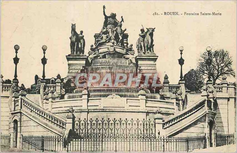 Old Postcard Rouen Fontaine Sainte Marie