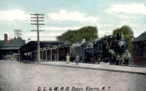 D.L.&W.R.R. Depot, Elmira, NY, USA Railroad Train Depot Unused 