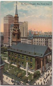 St. Paul's Chapel, New York City, unused Postcard