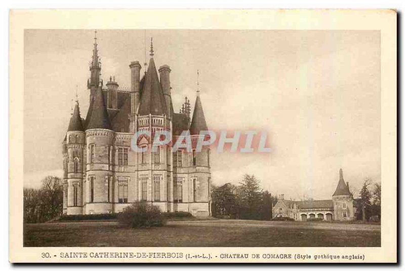 Postcard Old Cathedral of St. Fierbois I and L Castle comacre