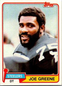 1981 Topps Football Card Joe Greene Pittsburgh Steelers sk60496