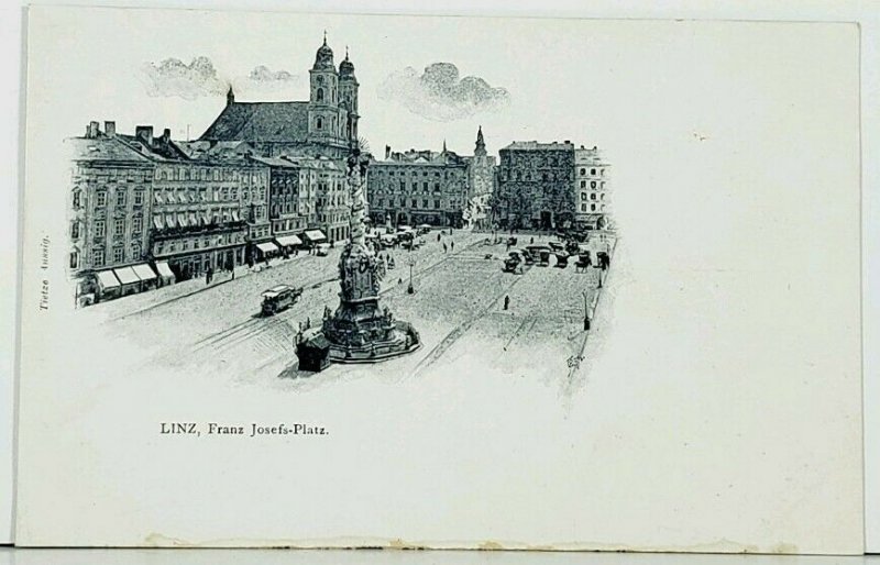 Austria LINZ, Franz Josefs-Platz c1900 Postcard J13