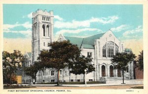 PEORIA, IL Illinois   FIRST METHODIST EPISCOPAL CHURCH    c1920's Postcard