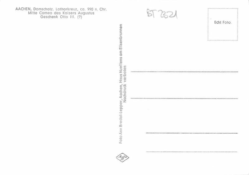 BT2321 Domschatz lotharkreuz aachen       Germany