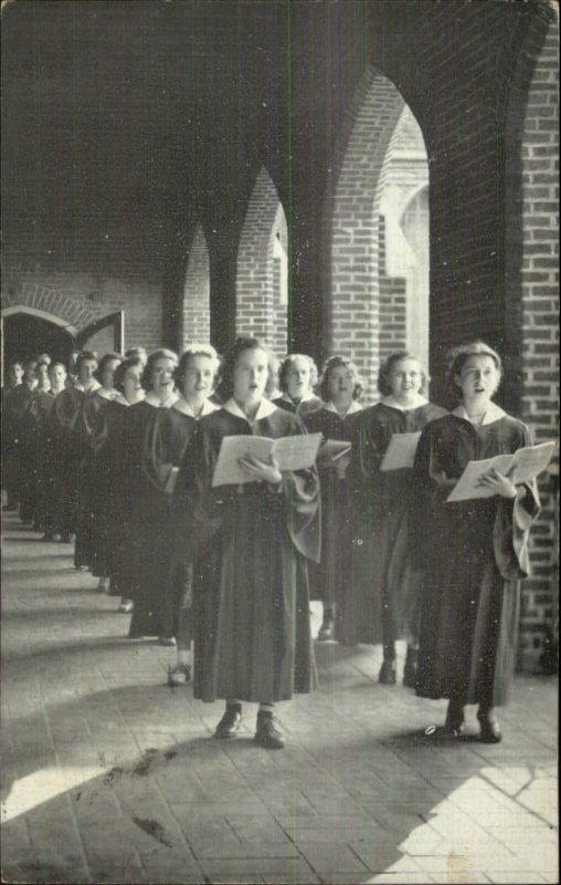 Bethany WV College Corridor Women's Choir Linen Postcard