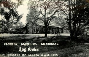 RPPC Postcard Pioneer Mothers Memorial Log Cabin Oregon DAR Marion Co. OR