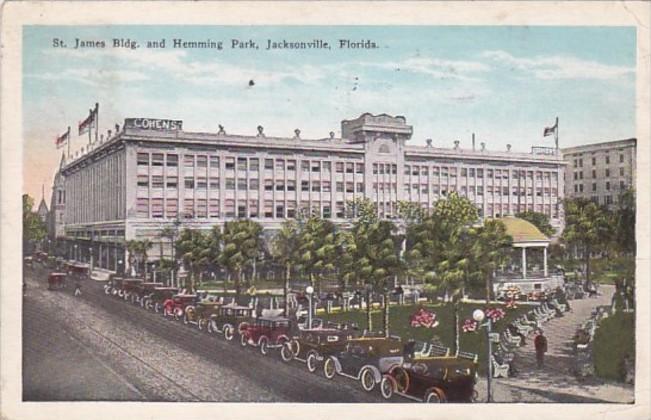 Florida Jacksonville St James Building and Hemming Park 1928