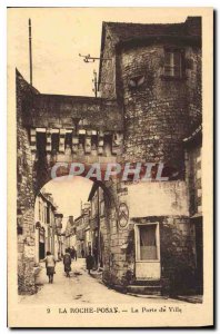Old Postcard La Roche Posay the door of Town