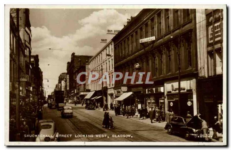 VINTAGE POSTCARD Sauchiehall Street Looking West Glasgow 