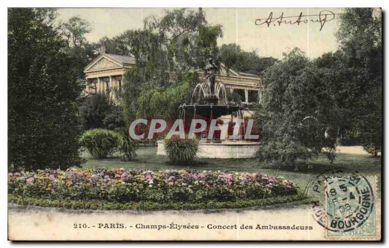 Paris Old Postcard Champs Elysees Concert Ambassadors