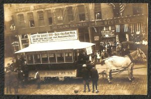 RPPC  BUFFALO NEW YORK OLD HOME WEEK RAILWAY CO REAL PHOTO POSTCARD (1907)