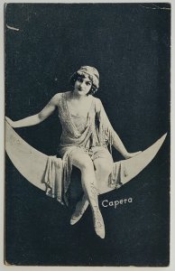 Flapper Girl On Paper Moon Capera Postcard C31