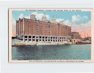 Postcard Montreal Harbour, Largest cold storage Plant in the World, Canada