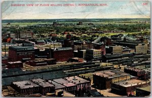 1910s Flour Milling District Minneapolis Minnesota Birdseye View Posted Postcard