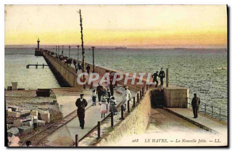 Old Postcard Le Havre New Jetee