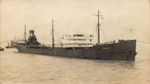 RPPC S.S. OMPHALE Steamship 1924 Vintage Photo Postcard