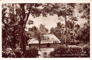 RPPC NATIVE FALE HOUSE TONGA ISLANDS REAL PHOTO POSTCARD (c.1920s)