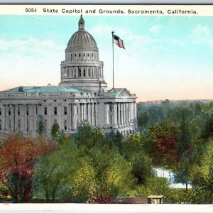 c1910s Sacramento, CA California State Capitol Birds Eye Old World Tartaria A242