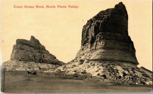 Courthouse and Jail Rocks North Platte Valley Bridgeport NE Vintage Postcard E54