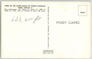 c1950s Apollo 9 North Carolina Birds Eye from Space Moon Mission Orbit NC A190