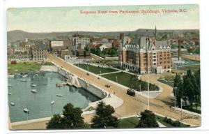 Empress Hotel from Parliament Buildings Victoria BC Canada postcard