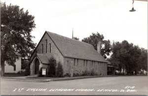 Real Photo Postcard First English Lutheran Church in Lennox, South Dakota~138288