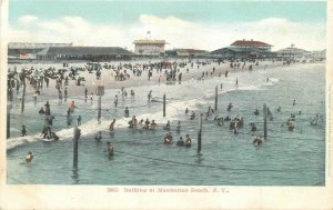 Postcard New York Manhattan Beach Bathing #2002 Undivided 23-7569