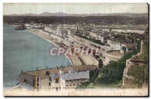 Old Postcard The Bay of Nice taking the view Chateau Angels