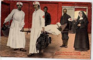 Red Cross Workers Carrying Wounded