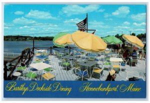 c1960 Scenic View Bartleys Dockside Dining Umbrella Kennebunkport Maine Postcard