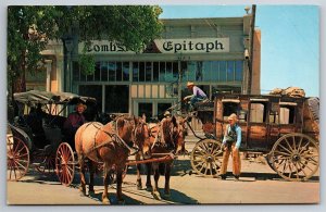 The Tombstone Epitaph Stagecoach Horses & Buggy Tombstone Arizona Postcard L13