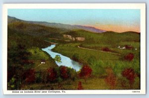 1940 Covington Virginia Vintage Postcard Scene Jackson River Mountain Exterior