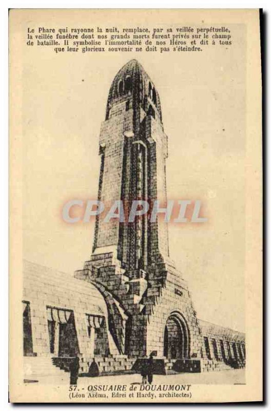 Old Postcard Douaumont Ossuary L?on Az?ma Edrei and Hardy Architects Lighthou...