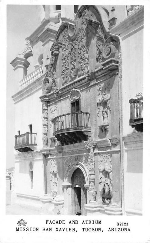 Tucson Arizona San Xavier Mission Frasher Real Photo Antique Postcard K63676