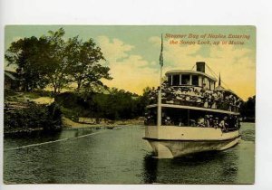 Songo Locks Bay of Naples Steam Ship 1910 Postcard