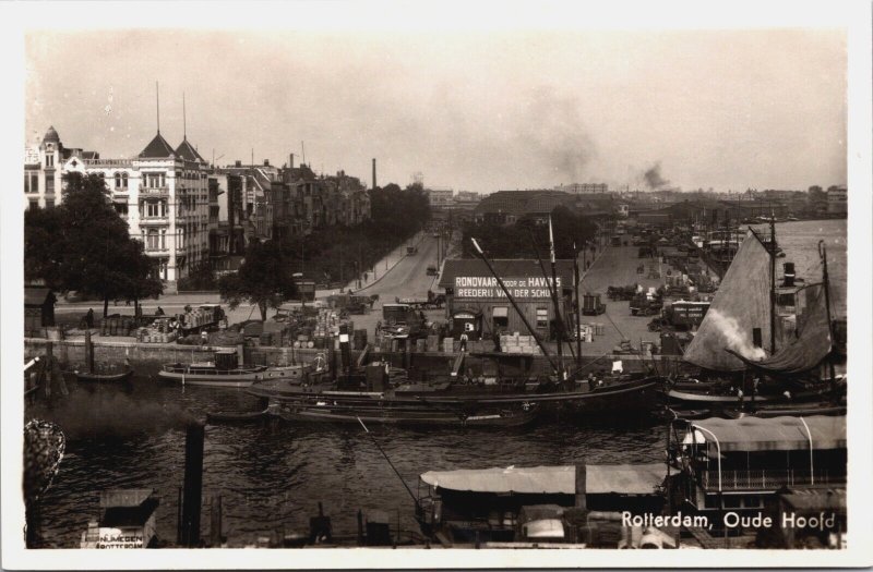 Netherlands Rotterdam Oude Hoofd Vintage RPPC C092