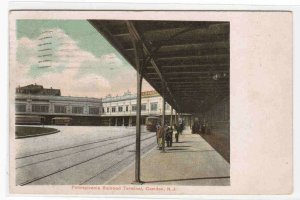 Pennsylvania Railroad Depot Streetcar Camden New Jersey 1907 postcard