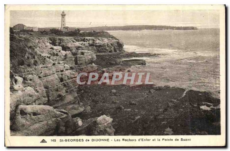 Old Postcard St Georges de Didonne Les Rochers to enter and Pointe Suzac