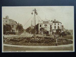 Staffordshire NEWCASTLE UNDER LYME Roundabout NELSON PLACE shows PLAZA - Old PC