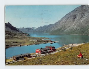 Postcard View of Lake Gjende with The Tourist Center Norway