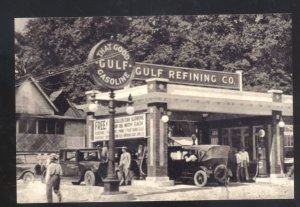 REAL PHOTO TUPELO MISSISSIPPI GULF GAS SERVICE STATION OLD CARS POSTCARD