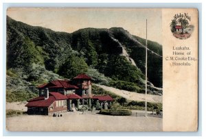 1908 Luaaha Home Of C.M. Cooke Esq. Honolulu Hawaii HI Posted Antique Postcard