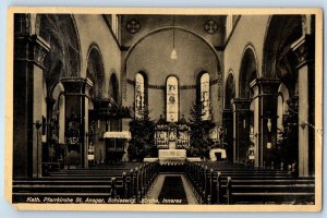 Germany Postcard St. Ansgar Catholic Parish Church Schleswig 1935 Vintage