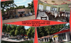 1940s Fairchild's Restaurant and Cottages U.S. Route 90 Gulfport MS Postcard