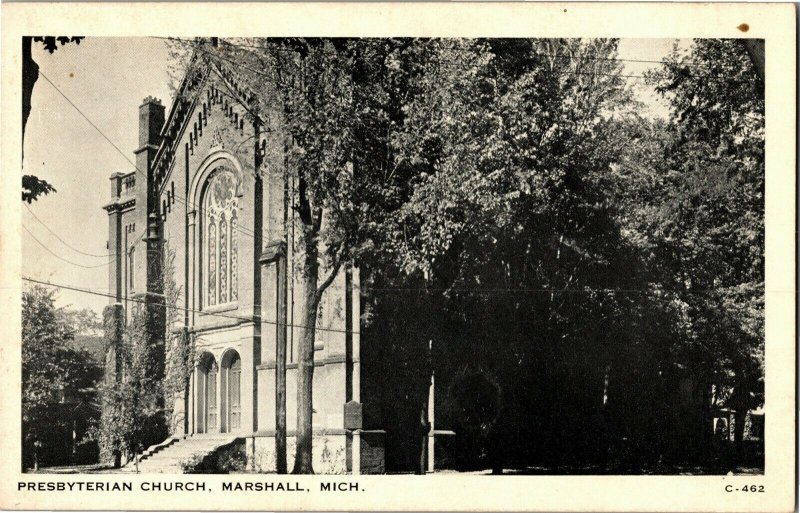 Presbyterian Church, Marshall MI Vintage Postcard E51