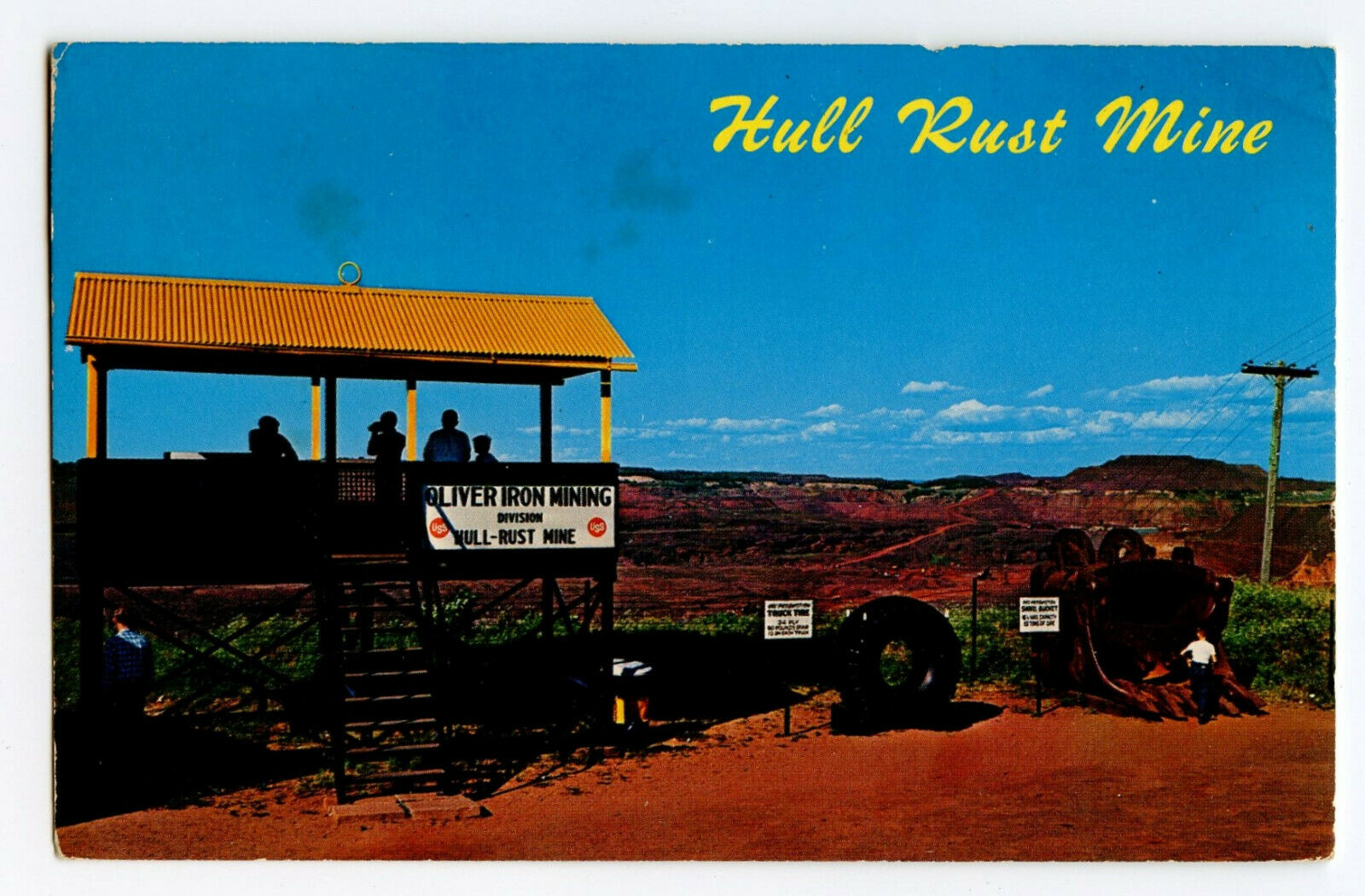 Postcard Observation Tower Hull Rust Mine Hibbing Minnesota Standard