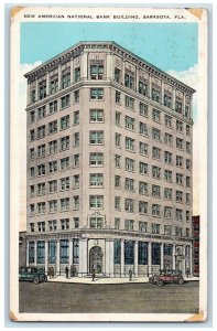 c1920's American National Bank Building Sarasota Florida FL Unposted Postcard 