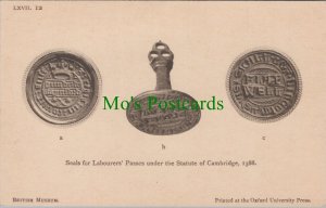 British Museum Postcard - Cambridge, Seal For Labourers' Passes RS14879