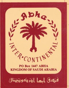 Saudi Arabia Abha Inter-Continental Hotel Vintage Luggage Label sk3525