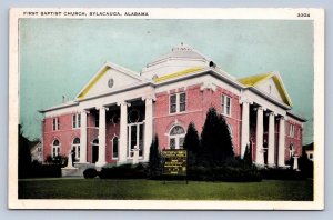 J92/ Sylacauga Alabama Postcard c1942 First Baptist Church  280